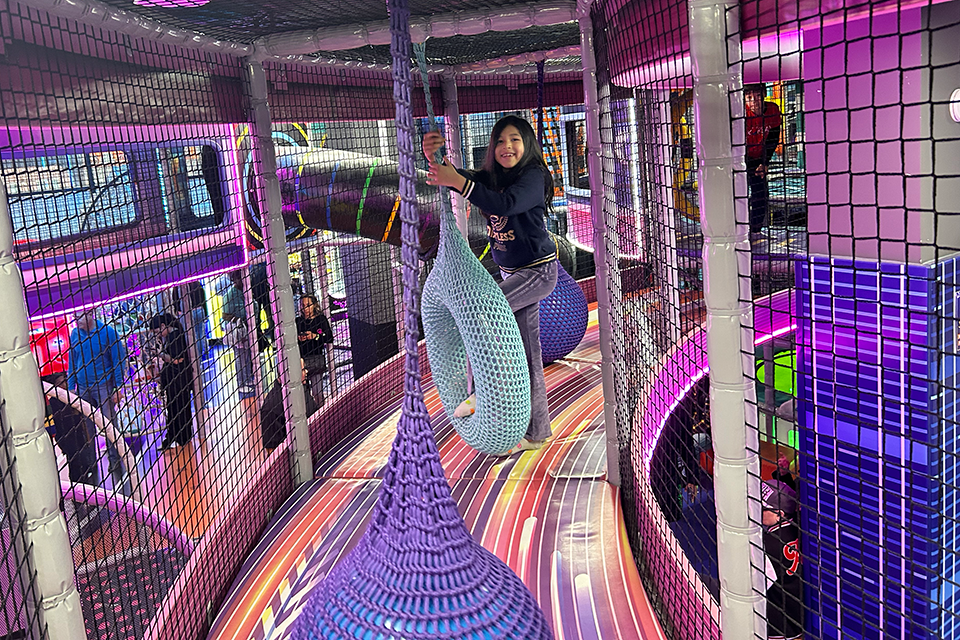 Flying Apple is the perfect place for play dates, parties, exploring, playing, and climbing! Photo by Diana Kim 