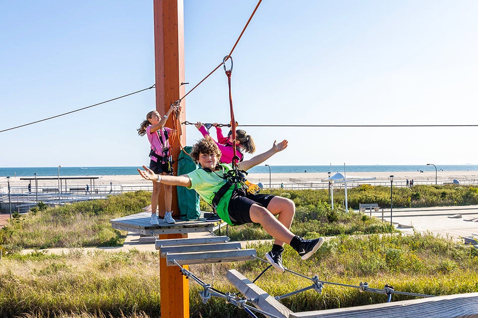 Zip through the air at WildPlay at Jones Beach. Courtesy WildPlay