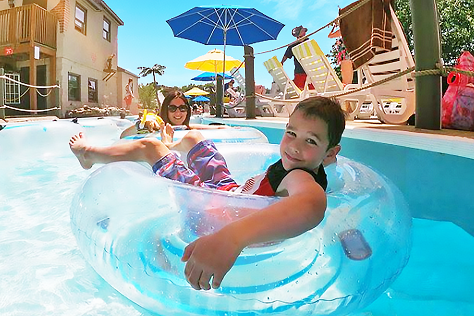 Enjoy the chill vibes  of the lazy river at Splashdown Beach. 