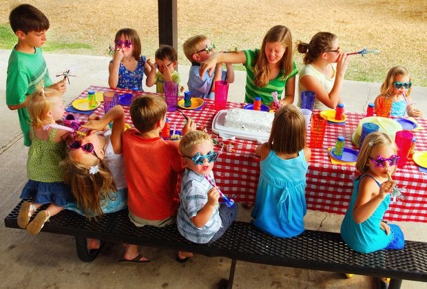 No one worries about noisemakers when it's a party in the park!