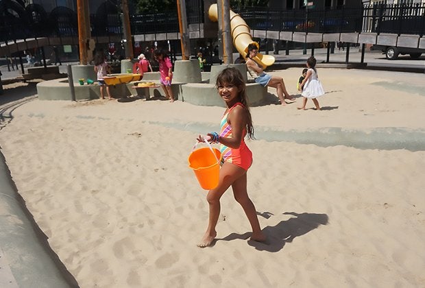 Kids can splash, climb, build, and create their own play structures at this playground. Photo by Jody Mercier