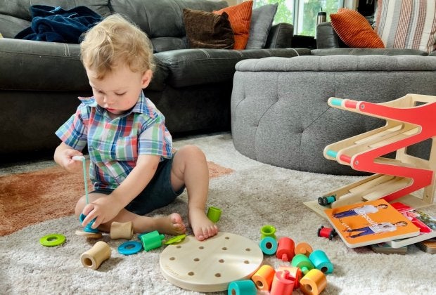 Some kits, like this Lovevery box, are available for kids as young as a few weeks old. Photo by Gina Ragland