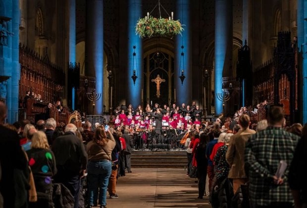 The soaring Cathedral of St. John the Divine hosts several family-friendly church services this holiday season. 